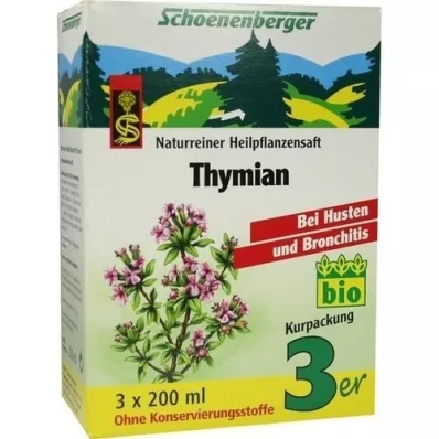 THYMIAN SAFT Sucos de plantas medicinais Schoenenberger, 3X200 ml THYMIAN SAFT Sucos de plantas medicinais Schoenenberger, 3X200 ml