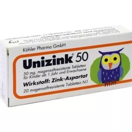 UNIZINK 50 comprimidos gastrorresistentes, 20 unidades
