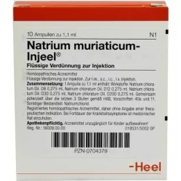 NATRIUM MURIATICUM INJEEL Ampolas, 10 unidades