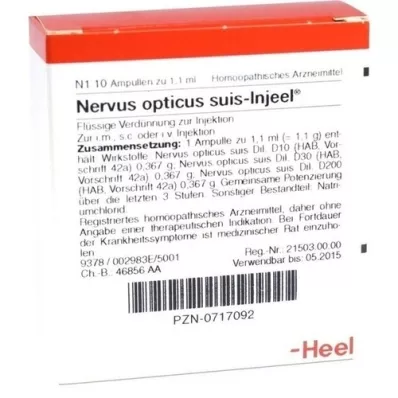 NERVUS OPTICUS ampolas suis Injeel, 10 unidades