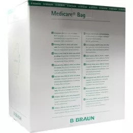 MEDICARE Saco de cama estéril 2 l com dreno de mangueira de 90 cm, 10 unidades