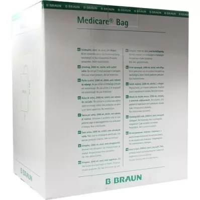 MEDICARE Saco de cama estéril 2 l com dreno de mangueira de 90 cm, 10 unidades