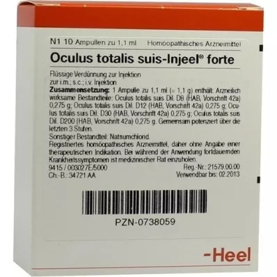 OCULUS ampolas totalis suis Injeel forte, 10 unid