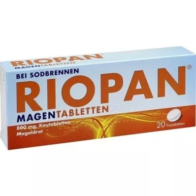 RIOPAN Comprimidos para estômago, comprimidos para mastigar, 20 unidades