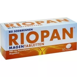RIOPAN Comprimidos para estômago, comprimidos para mastigar, 50 unidades