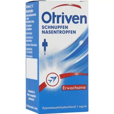 OTRIVEN Gotas nasais 0,1% para adultos e médicos escolares, 10 ml OTRIVEN Gotas nasais 0,1% para adultos e médicos escolares, 10 ml