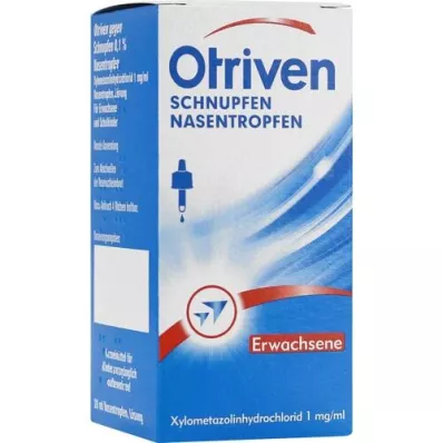 OTRIVEN Gotas nasais 0,1% para adultos e médicos escolares, 20 ml OTRIVEN Gotas nasais 0,1% para adultos e médicos escolares, 20 ml
