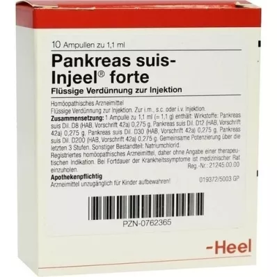 PANKREAS SUIS Ampolas Injeel forte, 10 unid PANKREAS SUIS Ampolas Injeel forte, 10 unid