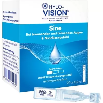 HYLO-VISION pipetas senoidais de dose única, 20X0,4 ml