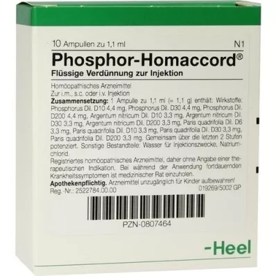 PHOSPHOR HOMACCORD Ampolas, 10 unidades PHOSPHOR HOMACCORD Ampolas, 10 unidades