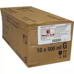 KOCHSALZLÖSUNG Frasco de vidro 0,9% Fresenius, 10X500 ml