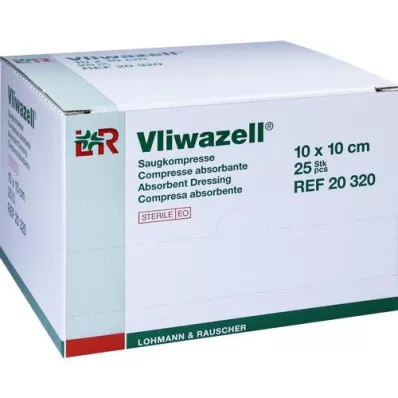 VLIWAZELL Compressas de sucção estéreis 10x10 cm, 25 peças VLIWAZELL Compressas de sucção estéreis 10x10 cm, 25 peças