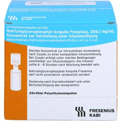 NATRIUMGLYCEROPHOSPHAT Solução concentrada para infusão de ampola, 20X10 ml