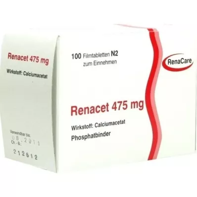 RENACET Comprimidos revestidos por película de 475 mg, 100 unidades RENACET Comprimidos revestidos por película de 475 mg, 100 unidades