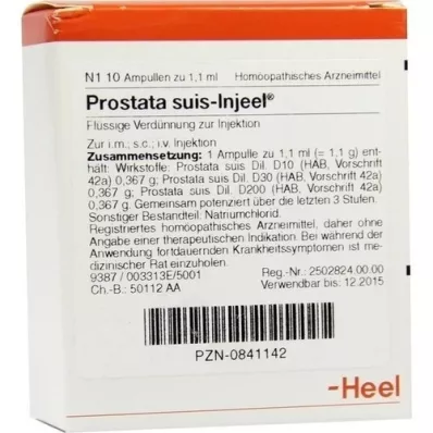 PROSTATA SUIS Ampolas Injeel, 10 unidades PROSTATA SUIS Ampolas Injeel, 10 unidades