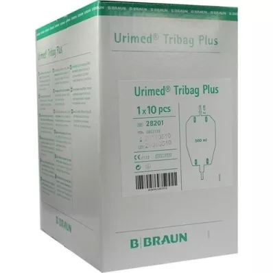 URIMED Saco de urina Tribag Plus 500ml com alça de 2cm, 10 un