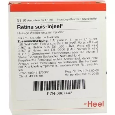 RETINA SUIS Ampolas Injeel, 10 unidades
