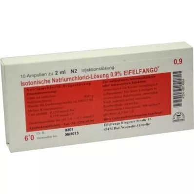 ISOTONISCHE Solução NaCl 0,9% Eifelfango Inj. solução, 10X2 ml ISOTONISCHE Solução NaCl 0,9% Eifelfango Inj. solução, 10X2 ml
