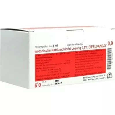 ISOTONISCHE Solução NaCl 0,9% Eifelfango Inj. solução, 50X2 ml ISOTONISCHE Solução NaCl 0,9% Eifelfango Inj. solução, 50X2 ml