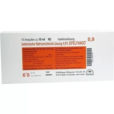 ISOTONISCHE Solução NaCl 0,9% Eifelfango Inj. solução, 10X10 ml ISOTONISCHE Solução NaCl 0,9% Eifelfango Inj. solução, 10X10 ml