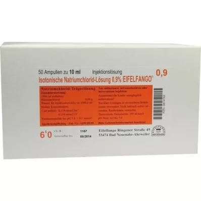 ISOTONISCHE Solução NaCl 0,9% Eifelfango Inj. solução, 50X10 ml