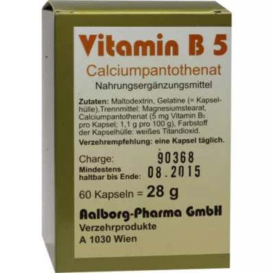 VITAMIN CÁPSULAS B5, 60 unid