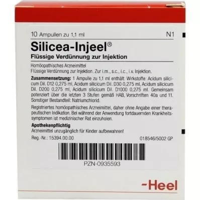 SILICEA INJEEL Ampolas, 10 unidades