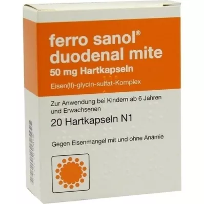FERRO SANOL ácaro duodenal 50 mg de suco gástrico duro, 20 unidades FERRO SANOL ácaro duodenal 50 mg de suco gástrico duro, 20 unidades