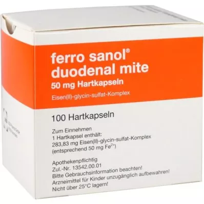 FERRO SANOL ácaro duodenal 50 mg de suco gástrico duro, 100 unidades FERRO SANOL ácaro duodenal 50 mg de suco gástrico duro, 100 unidades