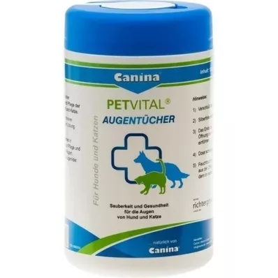 PETVITAL Lenços umedecidos para olhos veterinários, 120 peças