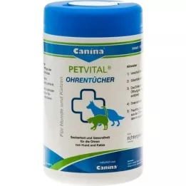 PETVITAL Lenços umedecidos para orelhas veterinárias, 120 peças