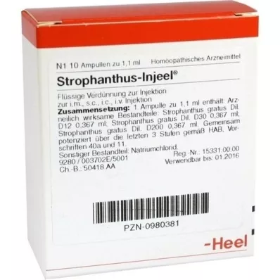 STROPHANTHUS INJEEL Ampolas, 10 unidades STROPHANTHUS INJEEL Ampolas, 10 unidades