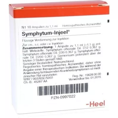 SYMPHYTUM INJEEL Ampolas, 10 unidades SYMPHYTUM INJEEL Ampolas, 10 unidades