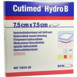 CUTIMED Hydro B Hydrok.Ver.7,5x7,5 cm com barra adesiva, 5 unid