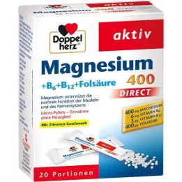 DOPPELHERZ Pellets de magnésio + vitaminas B DIRECT , 20 unidades