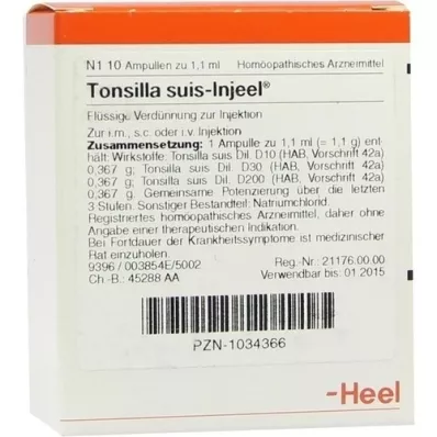 TONSILLA SUIS Ampolas Injeel, 10 unidades