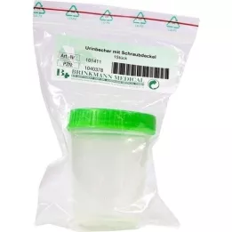 URINBECHER com tampa de rosca, 1 peça