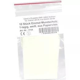 MUNDSCHUTZ PAPIERVLIES com elástico branco, 10 unid