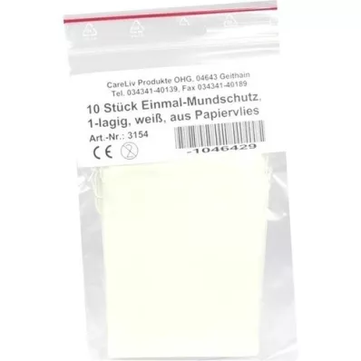 MUNDSCHUTZ PAPIERVLIES com elástico branco, 10 unid