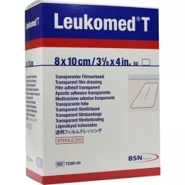 LEUKOMED emplastros transp.estéreis 8x10 cm, 50 un