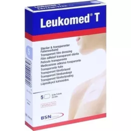 LEUKOMED emplastros transp.estéreis 5x7,2 cm, 5 unid