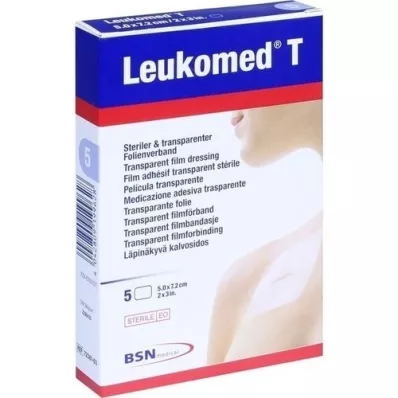 LEUKOMED emplastros transp.estéreis 5x7,2 cm, 5 unid LEUKOMED emplastros transp.estéreis 5x7,2 cm, 5 unid
