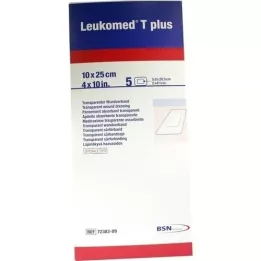 LEUKOMED emplastros estéreis transp.plus 10x25 cm, 5 unid
