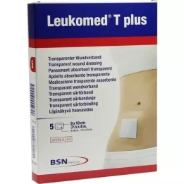 LEUKOMED emplastros estéreis transp.plus 8x10 cm, 5 unid