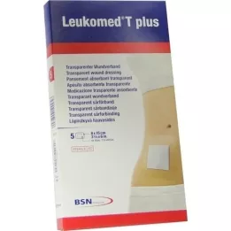 LEUKOMED emplastros estéreis transp.plus 8x15 cm, 5 unid