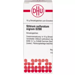 STIBIUM SULFURATUM NIGRUM D 200 glóbulos, 10 g