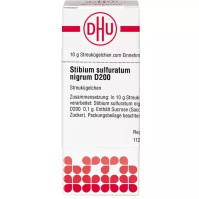 STIBIUM SULFURATUM NIGRUM D 200 glóbulos, 10 g STIBIUM SULFURATUM NIGRUM D 200 glóbulos, 10 g