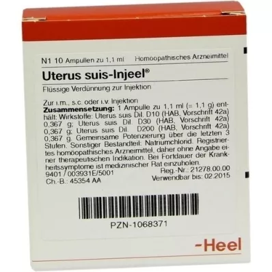 UTERUS SUIS Ampolas Injeel, 10 unidades UTERUS SUIS Ampolas Injeel, 10 unidades