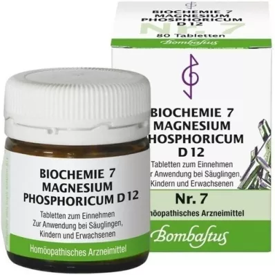 BIOCHEMIE 7 comprimidos de magnésio fosfórico D 12, 80 unidades