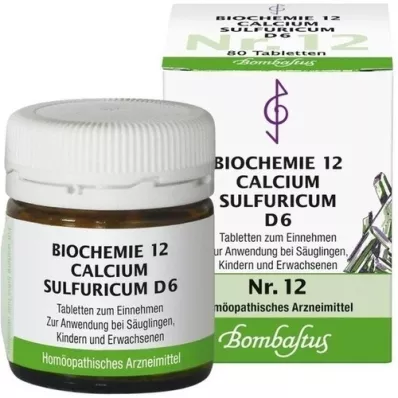 BIOCHEMIE 12 comprimidos de cálcio sulfuricum D 6, 80 unidades BIOCHEMIE 12 comprimidos de cálcio sulfuricum D 6, 80 unidades